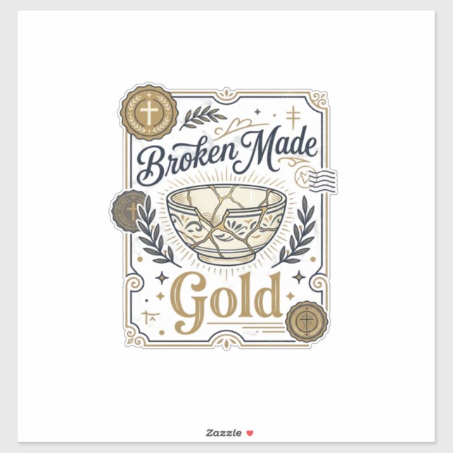 Broken Made Gold Jesus Kintsugi Broken Pottery Chr (Sheet)