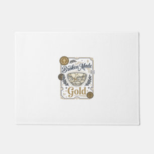Broken Made Gold Jesus Kintsugi Broken Pottery Chr Doormat