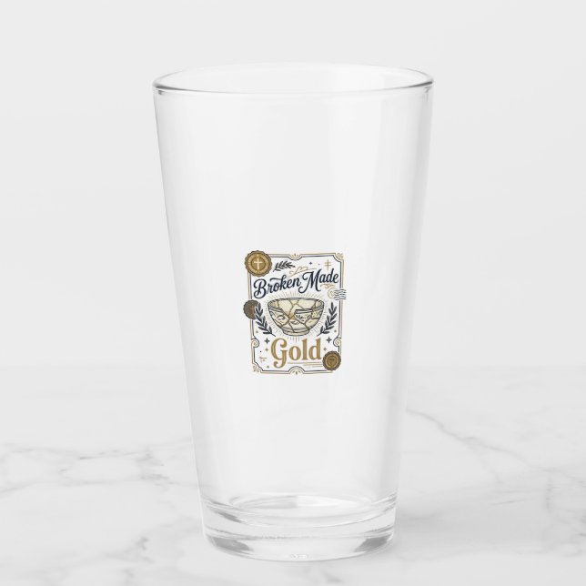 Broken Made Gold Jesus Kintsugi Broken Pottery Chr Glass (Front)
