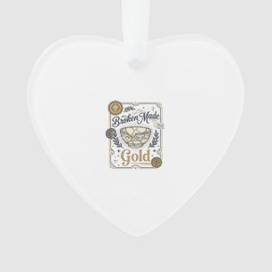 Broken Made Gold Jesus Kintsugi Broken Pottery Chr Ornament