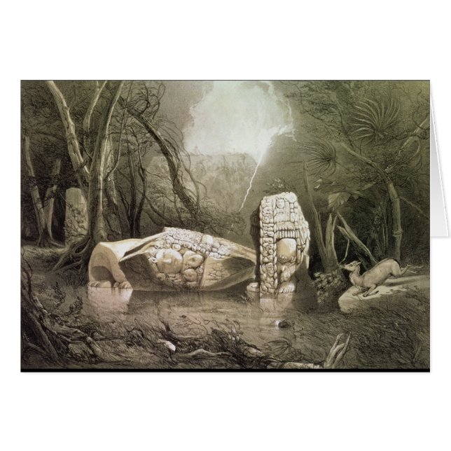 Broken Mayan idol at Copan, Guatemala (Front Horizontal)