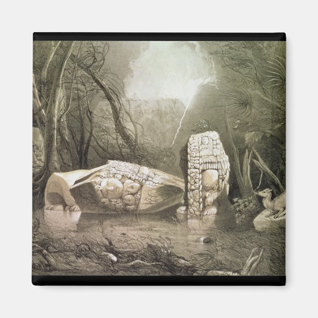 Broken Mayan idol at Copan, Guatemala Magnet (Front)