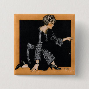 Broken Pearl Necklace 15 Cm Square Badge