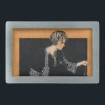 Broken Pearl Necklace Belt Buckle<br><div class="desc">Artist:Coles Phillips | Woman fetches pearls from broken necklace</div>
