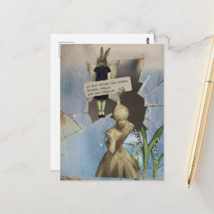 Broken People Are Not Fragile Vintage Collage Postcard