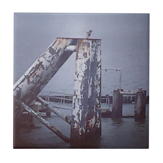 Broken Pier with Blue Heron Tile (Front)