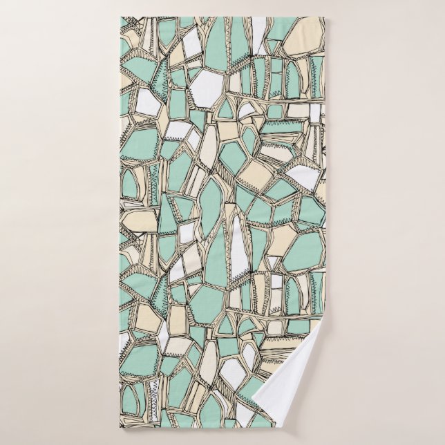 BROKEN POP mint Bath Towel (Bath Towel)