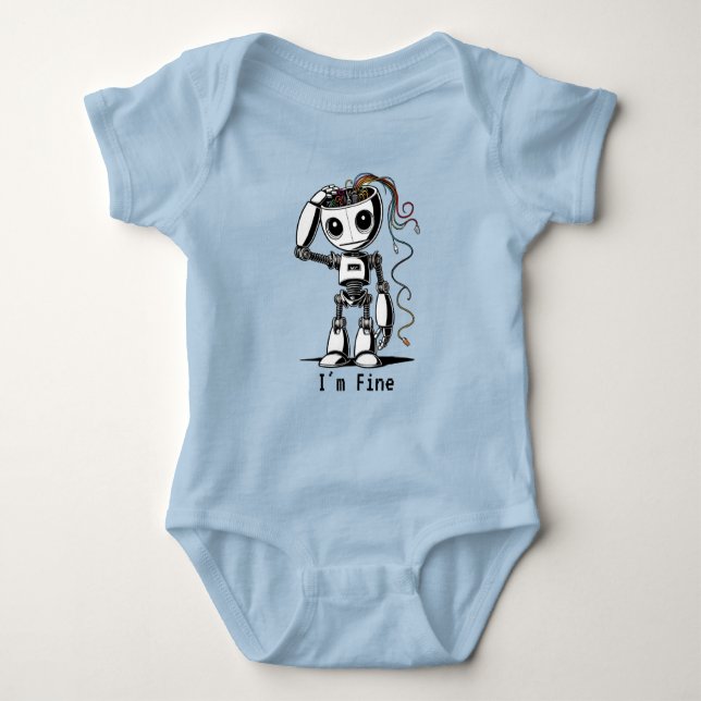 Broken Robot – I’m Fine Baby Bodysuit (Front)