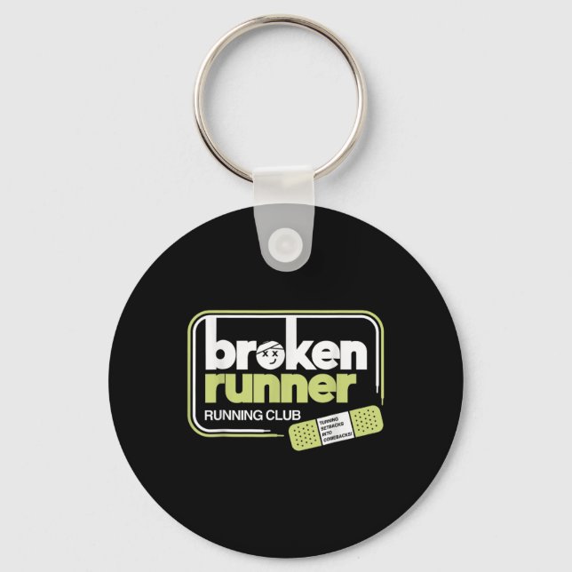 Broken Runner Running Club Turning Setbacks Into C Key Ring (Front)
