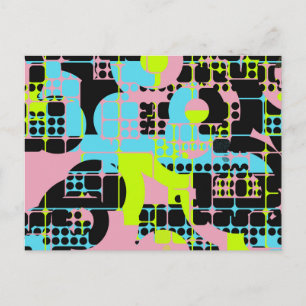 Broken shapes abstract design postcard