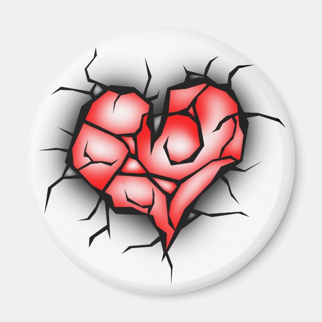 Broken & Shattered Heart Magnet (Front)
