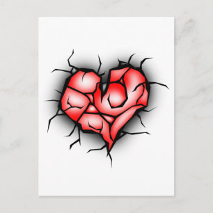 Broken & Shattered Heart Postcard