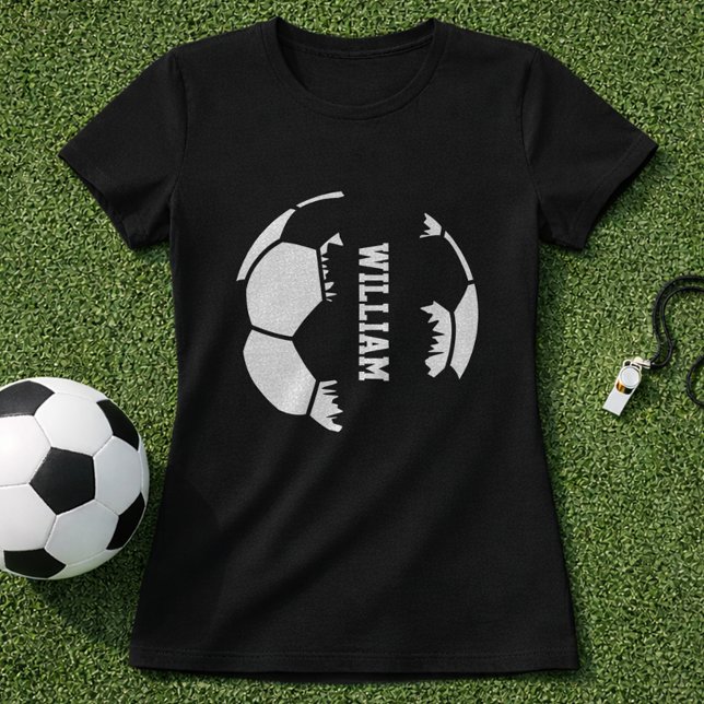 Broken Soccer Ball Custom Name  T-Shirt (Creator Uploaded)