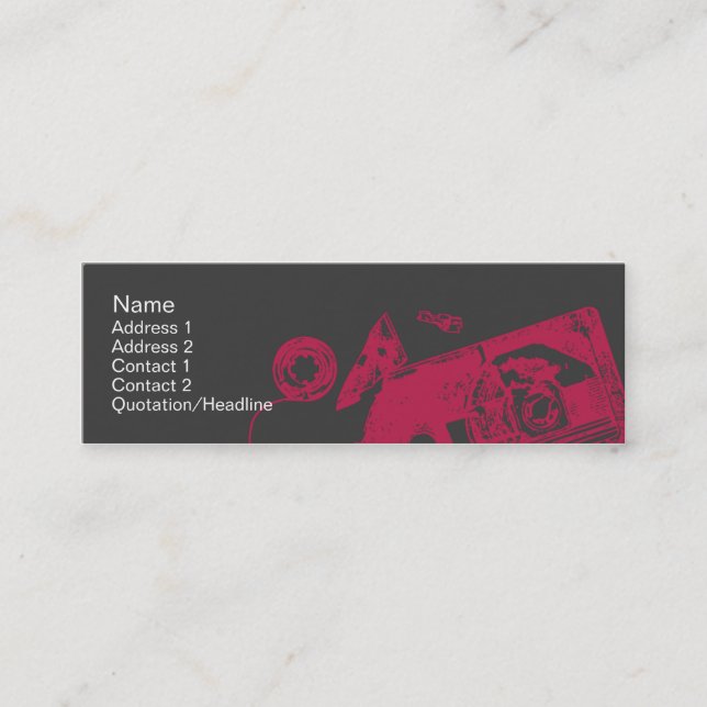 Broken Tape - Skinny Mini Business Card (Front)