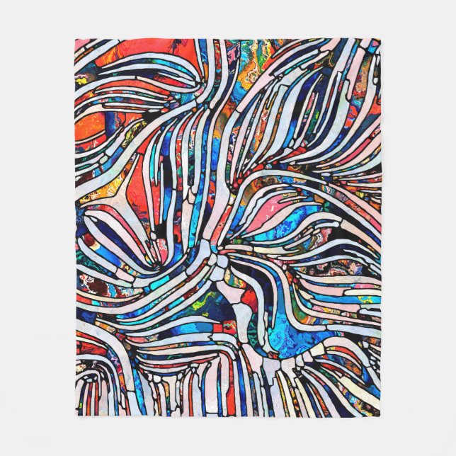Broken Textures. Unity of Stained Glass series. Ab Fleece Blanket (Front)