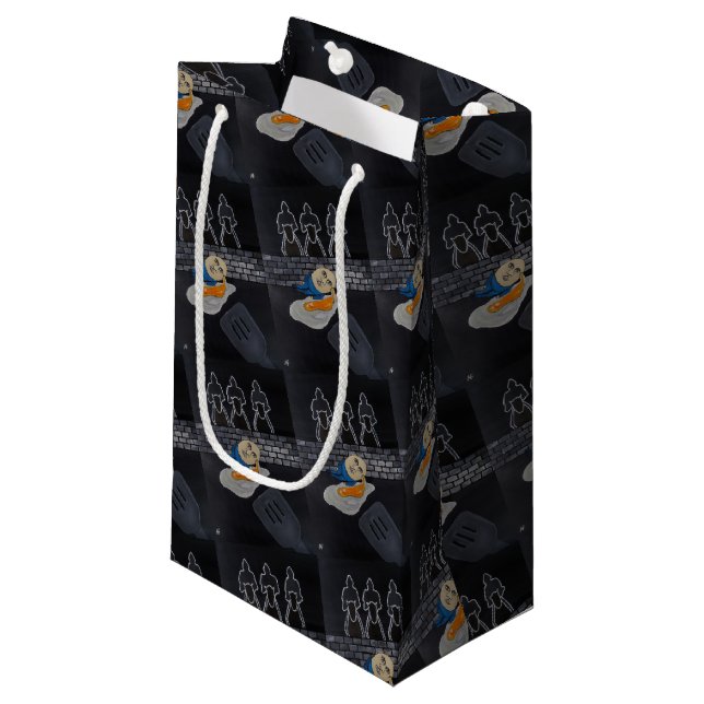 Broken Then Fried Painting by Alfred Fox Small Gift Bag (Front Angled)