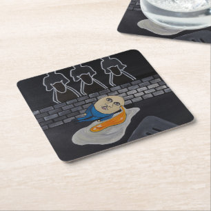 Broken Then Fried Painting by Alfred Fox Square Paper Coaster