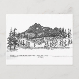 Broken Top from meadow near Green Lakes trailhead Postcard