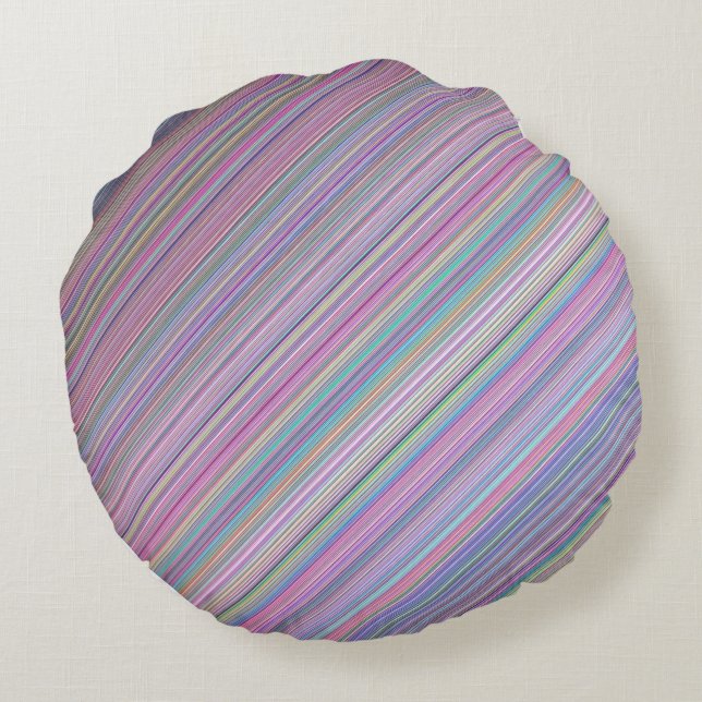 Broken TV Screen Test Pattern Reversible Round Cushion (Back)