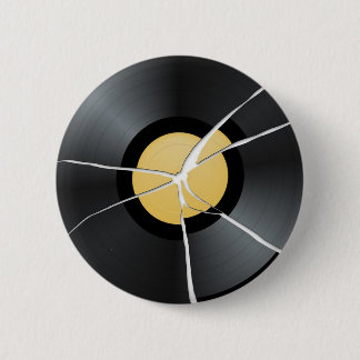 Broken Vinyl Record 6 Cm Round Badge