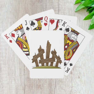 Broken Wooden Fence Rustic Farmyard  Playing Cards