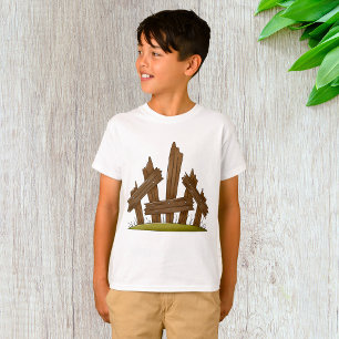 Broken Wooden Fence Rustic Farmyard  T-Shirt