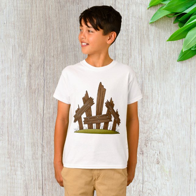 Broken Wooden Fence Rustic Farmyard  T-Shirt (Creator Uploaded)