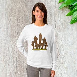 Broken Wooden Fence Rustic Farmyard T-Shirt