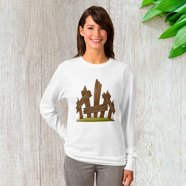 Broken Wooden Fence Rustic Farmyard  T-Shirt (Creator Uploaded)