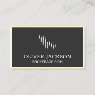Brokerage Firm Gold Lux Border Business Card