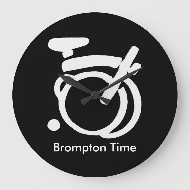 Brompton Black & White wall Clock (Front)