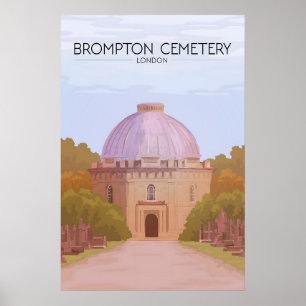 Brompton Cemetery London Travel Poster