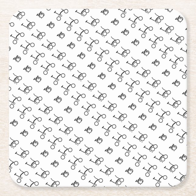 Brompton Folding Bike Bicycle Square Paper Coaster (Front)