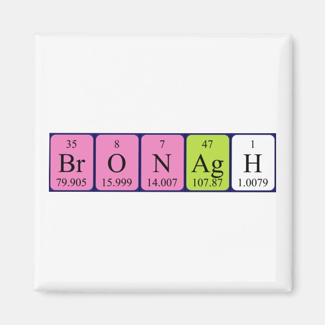 Bronagh periodic table name magnet (Front)