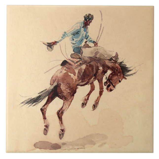 Bronc Rider 2 by Edward Borein Tile (Front)