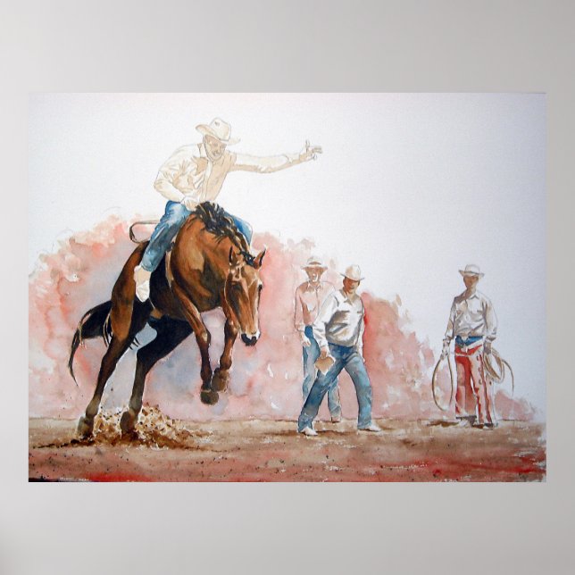 Bronc Riding Cowboy Poster (Front)