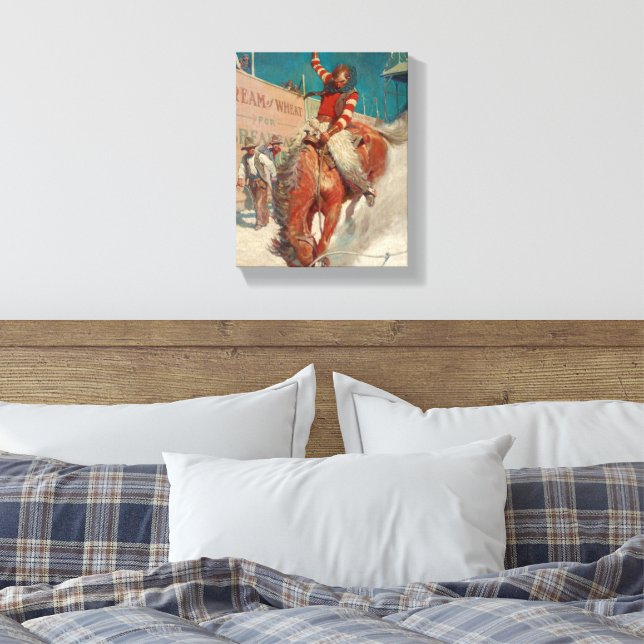 Bronco Buster by Newell Convers Wyeth Canvas Print (Insitu(Bedroom))