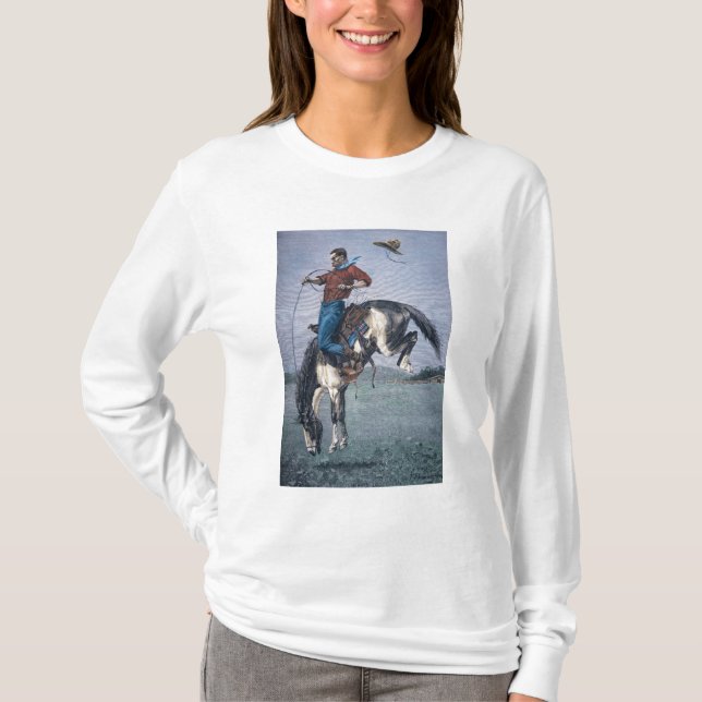 Bronco-Buster (coloured engraving) T-Shirt (Front)