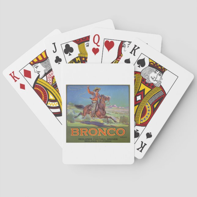 'Bronco Oranges', c.1900 (colour litho) Playing Cards (Back)