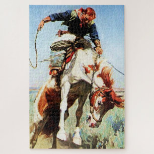 “Bronco Rider” Western Art by W Herbert Dunton Jigsaw Puzzle