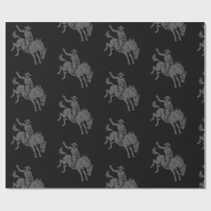 bronco riding wrapping paper