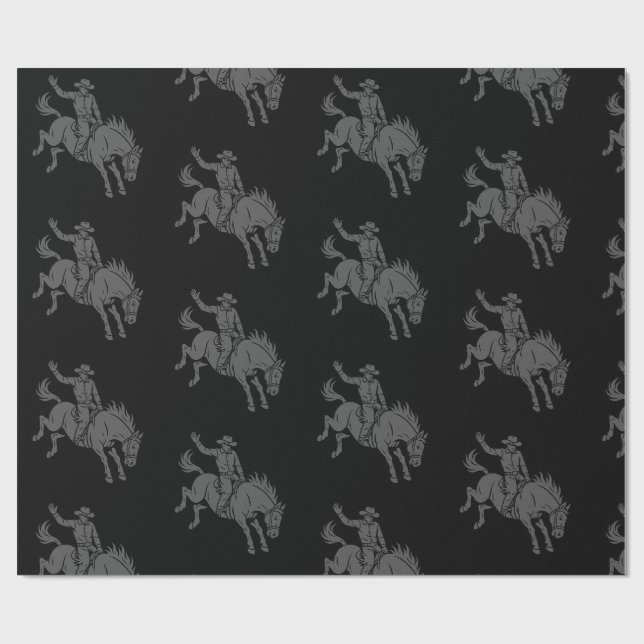 bronco riding wrapping paper (Flat)