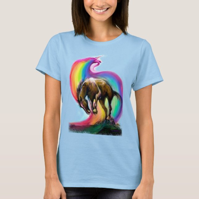 Bronco Unicorn Rainbow T-Shirt (Front)