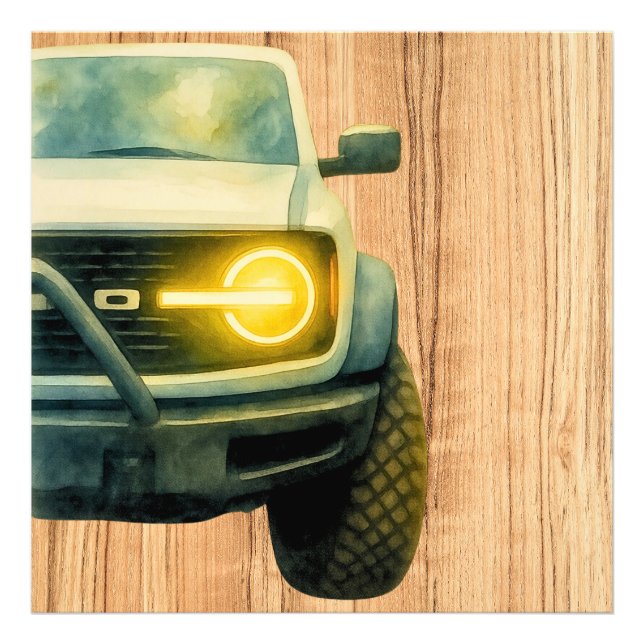 Bronco Wood Photo Print (Front)