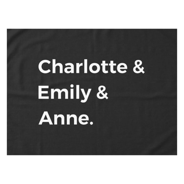Brontë Sisters I - Charlotte & Emily & Anne Tablecloth (Front (Horizontal))