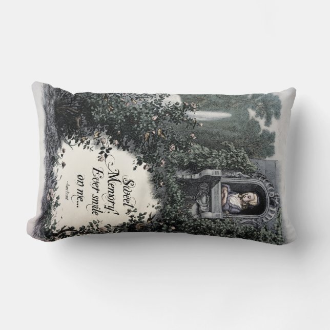Brontë "Sweet Memory" Victorian Art Poetry Pillow (Front)