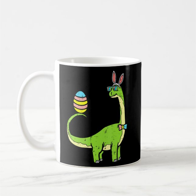 Brontosaurus Bunny Ears Egg Easter Day Dinosaur Bo Coffee Mug (Left)