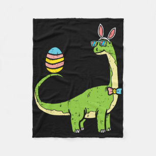 Brontosaurus Bunny Ears Egg Easter Day Dinosaur Di Fleece Blanket