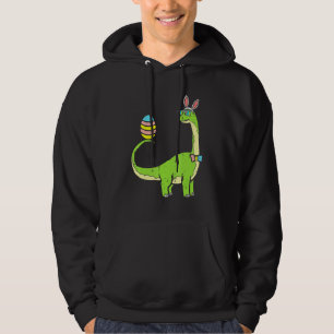 Brontosaurus Bunny Ears Egg Easter Day Dinosaur Di Hoodie