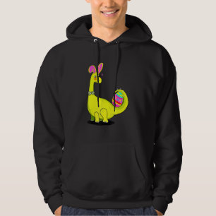 Brontosaurus Bunny Ears Egg Easter Day Dinosaur Di Hoodie